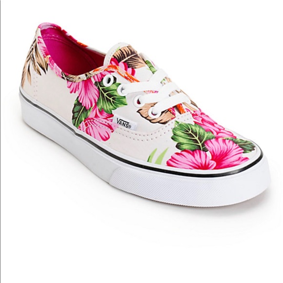hawaiian floral vans high tops